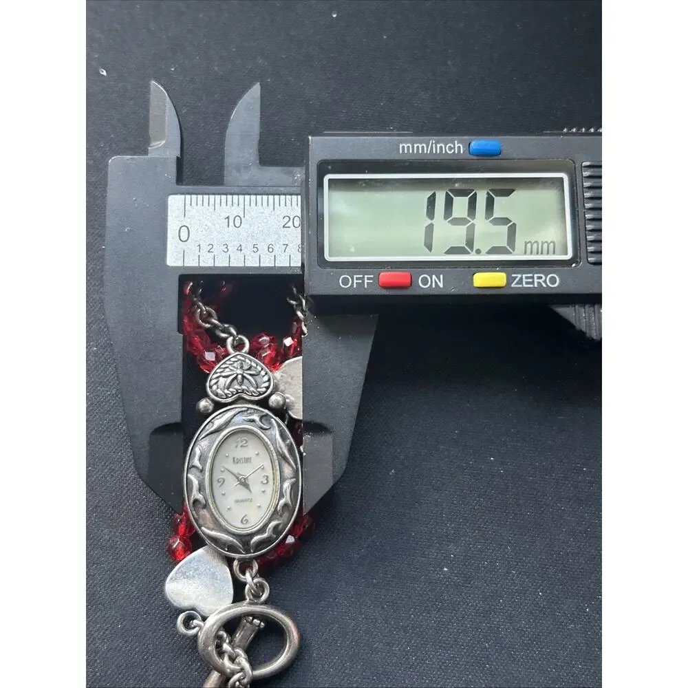 Kristine Silver Tone Red Get Band Women’s Quartz Watch